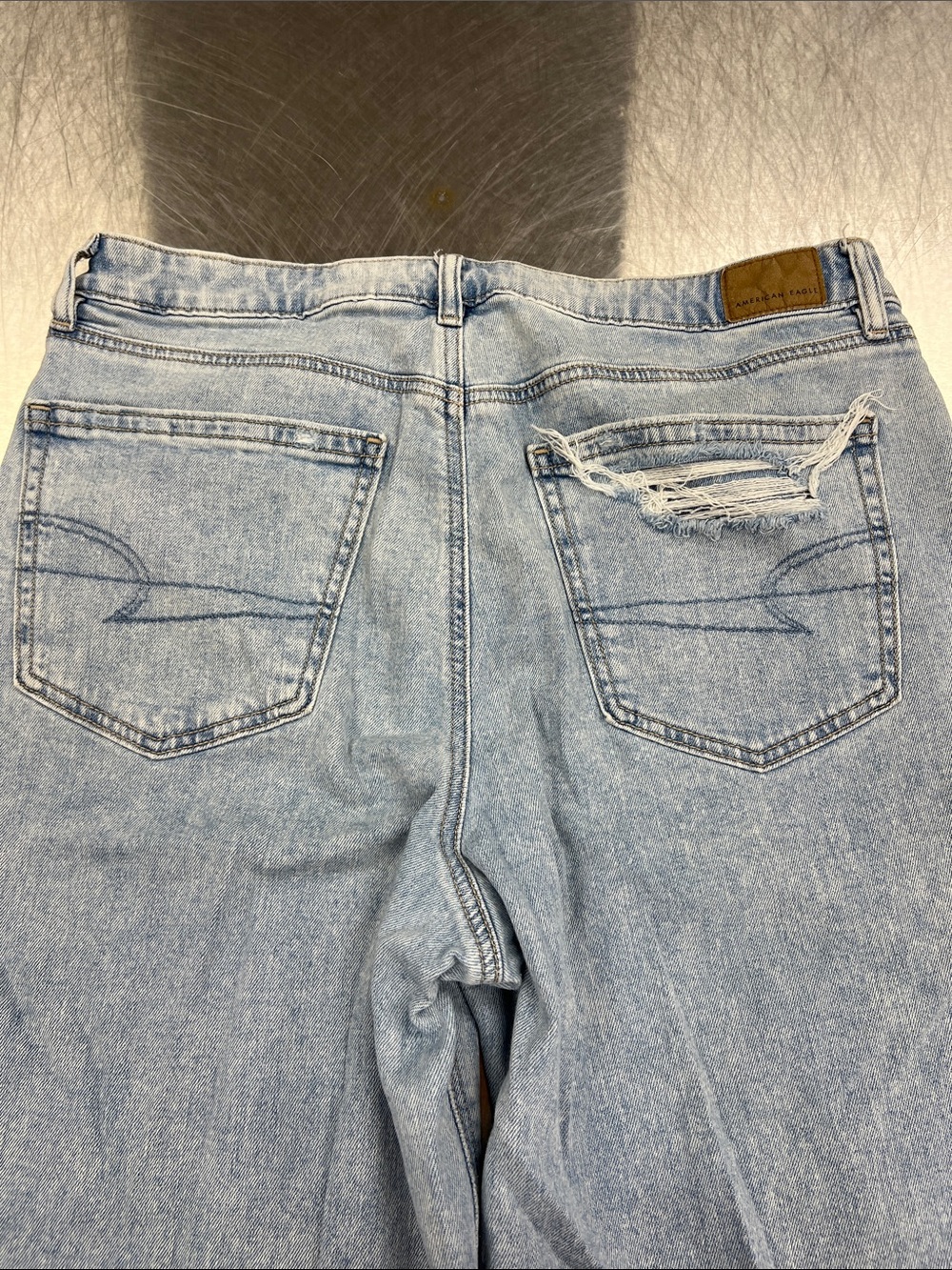 American Eagle Outfitters Light Blue Wide-Leg Jeans Women’s 12 - Picture 11 of 13